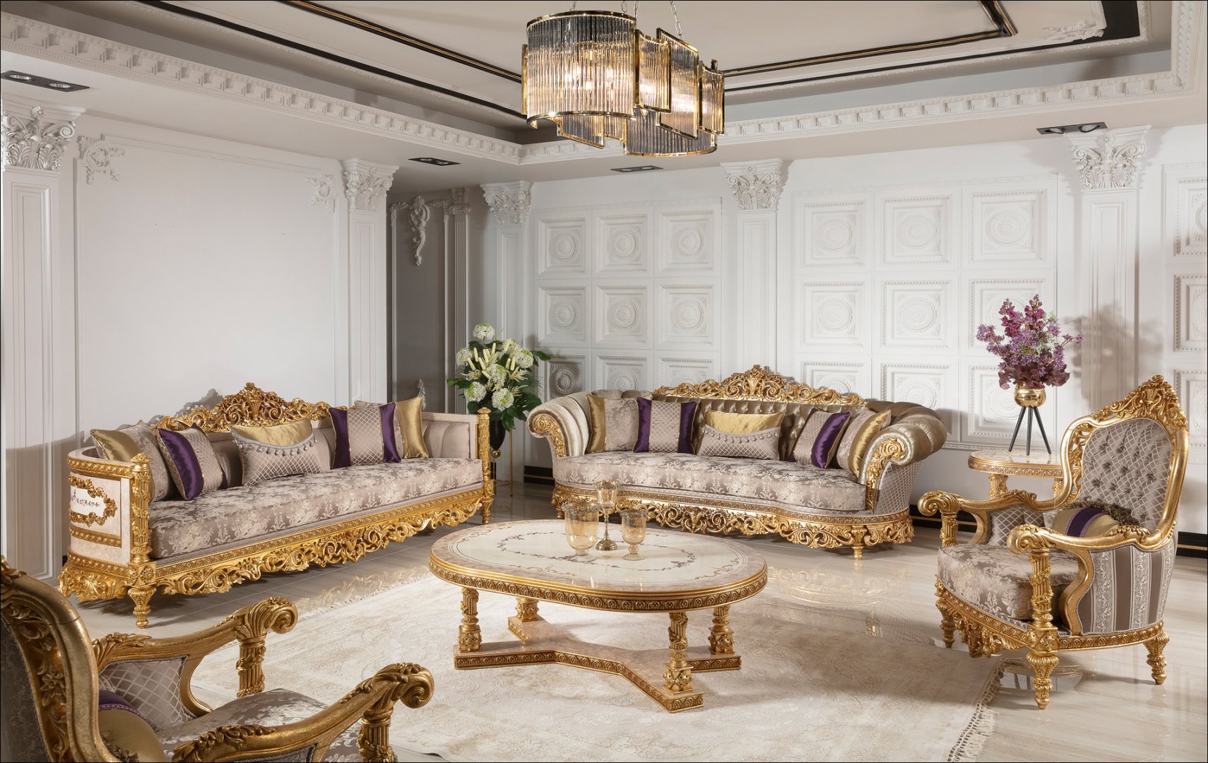 Hanzade Classic Sofa Set